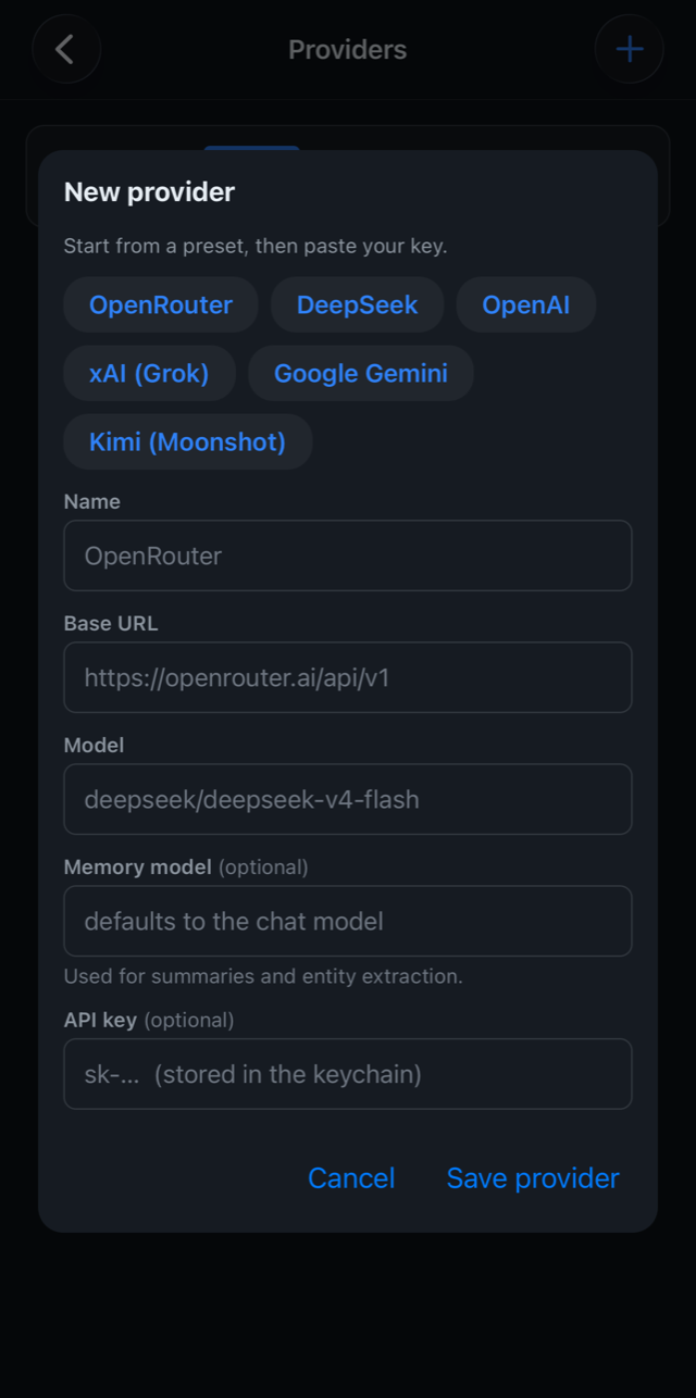 Adding an AI provider in LonelyTavern with your own API key